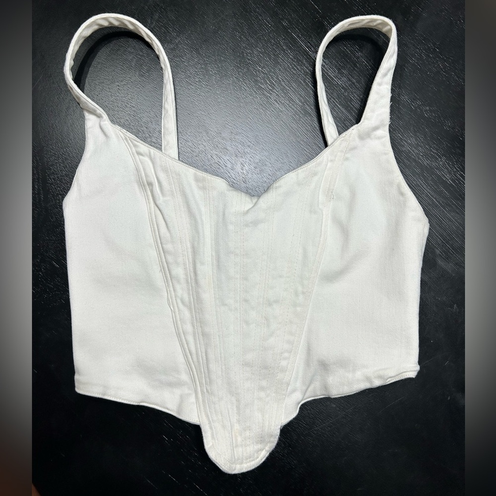 Zara Denim Corset Top